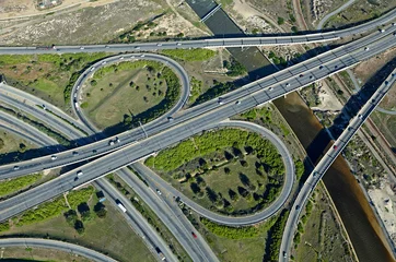 Fotobehang Afrika Aerial view from helicopter between M4 (Settlers Highway) and 751 A Road in Port Elizabeth, South Africa   © allan