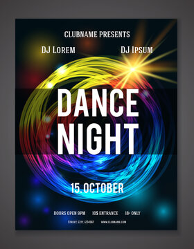 Dance Night vector poster or flyer template