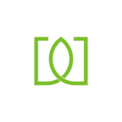 letter w abstract leaf line geometric design vector