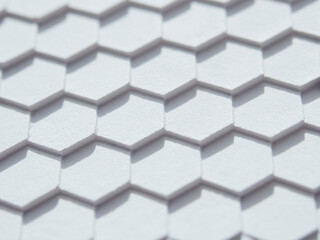 White hexagonal pattern background, with copyspace