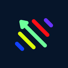 
Vector graphics .
Logo for the brand, multi-colored lines