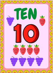 Preschool toddler math with grapes and strawberry design