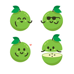 Kawaii Fruit - Apple Funny Character
