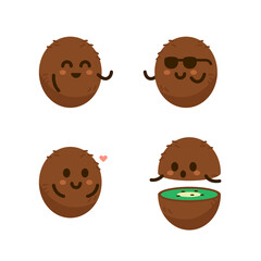 Kawaii Fruit - Kiwi Funny Character