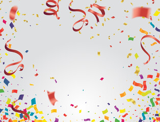 Colorful ribbons for celebrations party background with multicolored