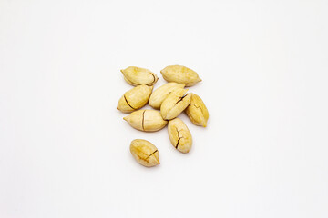 Ripe pecan isolated on white background