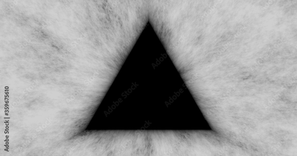 Poster 3d rendering. texture of a black triangle on a ribbed surface. designer background.