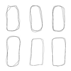 Set of hand drawn line art abstract graphic elements for decoration