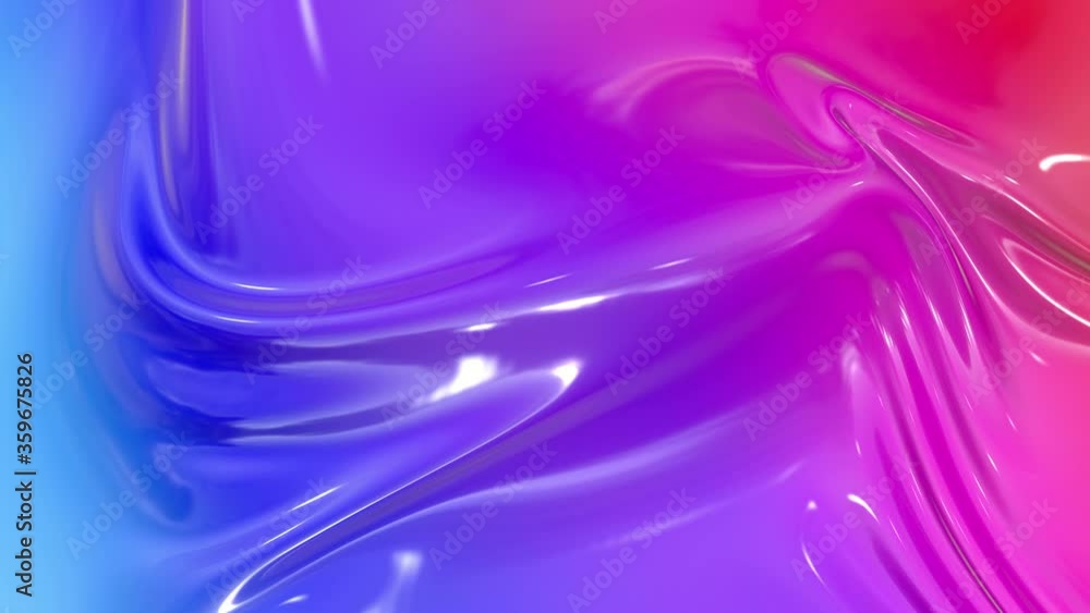 Aufkleber 4k 3d animation of wavy cloth surface that forms ripples like in liquid paint surface or the folds l