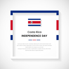 Abstract Costa Rica flag square frame stock illustration. Artistic country frame with text for Independence day of Costa Rica