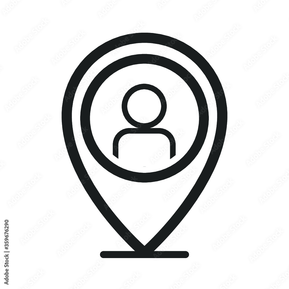 Poster user map marker filled flat sign for mobile concept and web design.