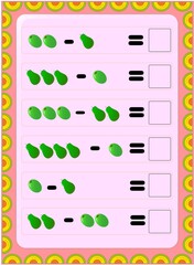 Preschool and toddler math with olive and pear design