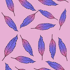 Magic plant pattern. Seamless. Isolated. Nice for textile and as illustration.