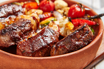 Mutton baked with vegetables