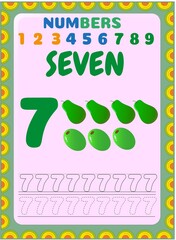 Preschool and toddler math with olive and pear design