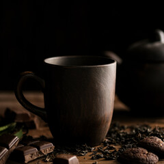 cup of coffee and beans