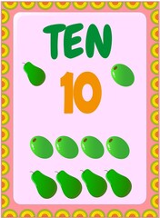 Preschool and toddler math with olive and pear design