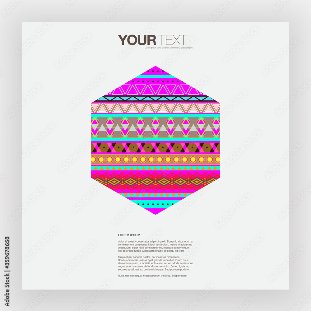 Poster Abstract colorful pattern in a hexagon shape with your text 
Eps 10 stock vector illustration