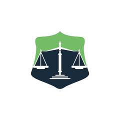 Shield Law Logo Template Design Vector. Law and Attorney Logo Design.	