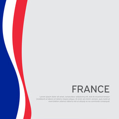 Abstract waving france flag. Creative background for patriotic, festive card design. National Poster. State French patriotic cover, booklet, flyer. Vector tricolor design