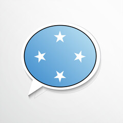Creative Micronesia country flag on speech bubble. Abstract languages concept flat illustration