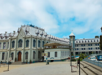 Fototapeta na wymiar Christian high school in the city of Darjeeling, North India
