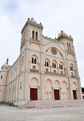 Fototapeta na wymiar Tunis, TUNISIA - February 06, 2009: Saint Louis Cathedral, Cartago