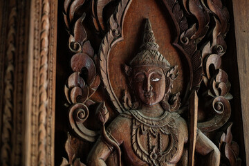 thai style wood carving