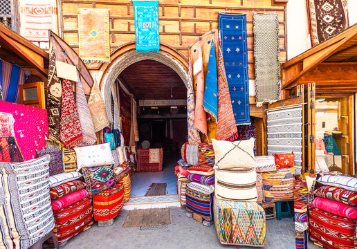 Moroccan shop in old medina of Marrakesh, Morocco