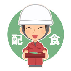 配食サービス　アイコン　配達員