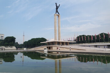 Lapangan Banteng or Banteng Park, a public space in Central Jakarta, Indonesia.  A tourist...