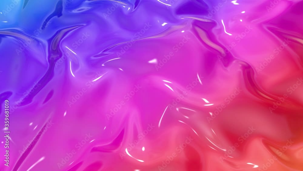 Aufkleber 4k 3d animation of wavy cloth surface that forms ripples like in liquid paint surface or the folds l