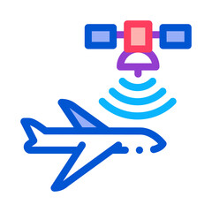 Obraz premium air plane satellite navigation icon vector. air plane satellite navigation sign. color symbol illustration