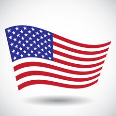 Waving flag of United States America.
