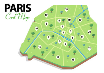 PLAN PARIS VECTEURS - Tourisme / Arrondissements