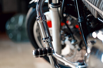 Obraz premium Close up photo of high power motorcycle part