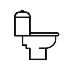 Toilet bowl line icon, outline vector sign, linear style pictogram isolated on white. WC symbol, logo illustration