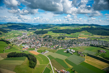 aerial view of Worb seen from the Helicopter © schame87