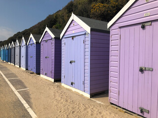 Fototapeta na wymiar Purple Beach Huts