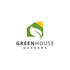 Fototapeta na wymiar Simple Green House Logo Template