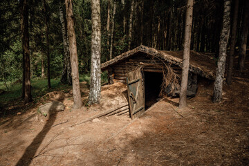 old military dugout in the forest