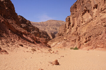 sand and rocks in the Colored canyon on the Sinai Peninsula