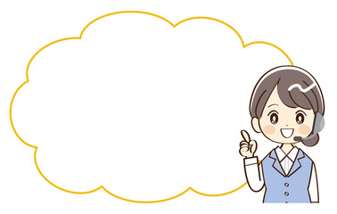 女性、コールセンター、吹き出し