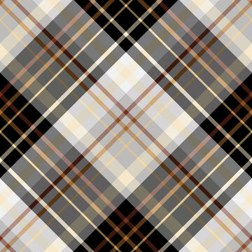 Seamless pattern in beautiful gray, black, brown and yellow colors for plaid, fabric, textile, clothes, tablecloth and other things. Vector image. 2
