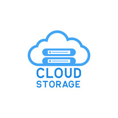 cloud storage service logo. vector illustration