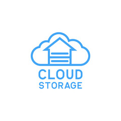 cloud storage service logo. vector illustration