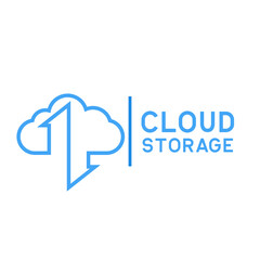 cloud storage service logo. vector illustration