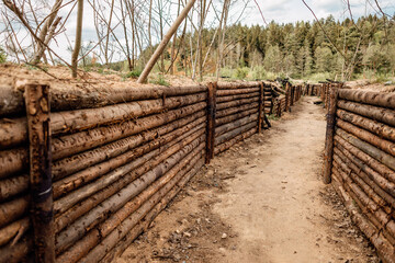 trenches used in World War II on occupied battle lines, consisting mainly of trenches, in which troops were significantly protected from enemy fire and artillery.