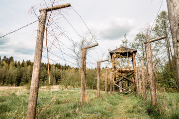 barbed metal wire, prison camp, restricted area