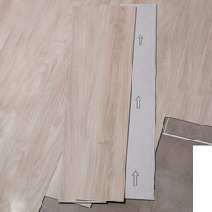Detail shot of composite wood grain floor